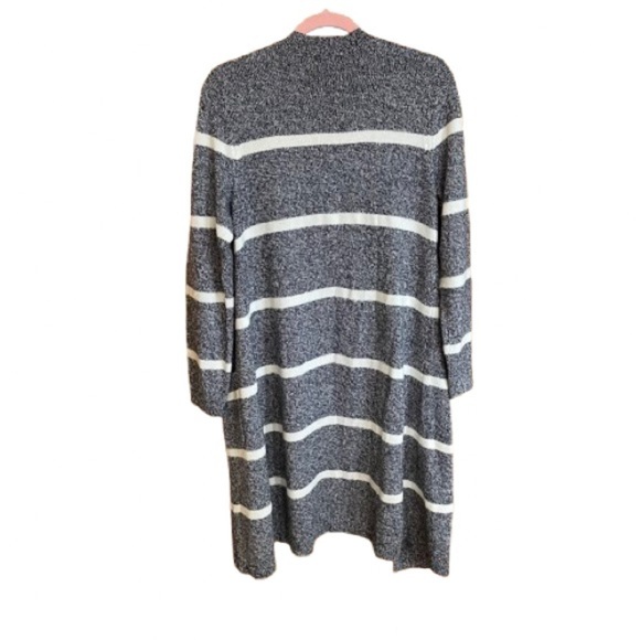 NWOT TALBOTS Stripe Open Front Long Cardigan Duster Blue White Sz Medium NWOT - Picture 4 of 11